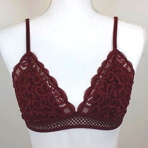 NWOT Iris and Lilly London Bralette Red Burgundy Size 10